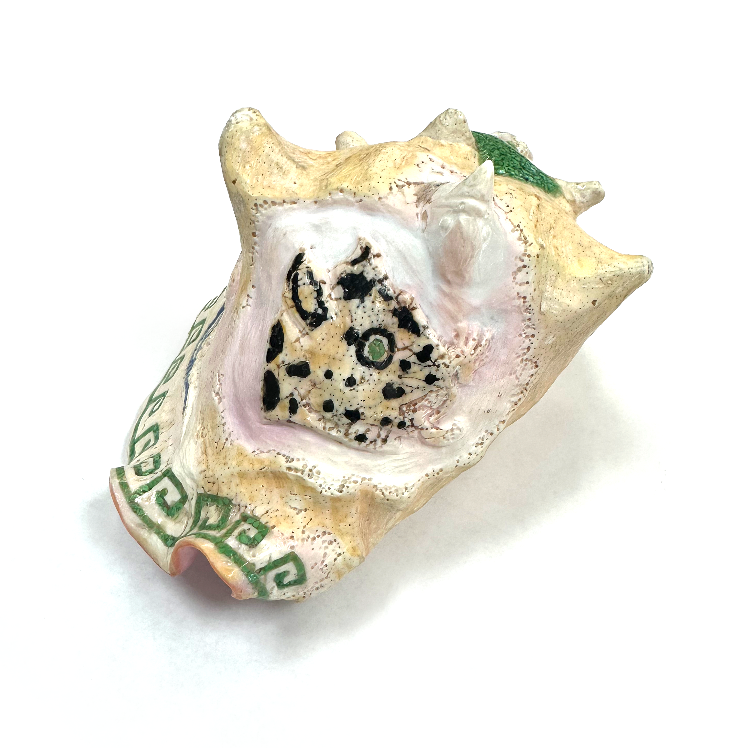 Atecocolli | Caracol | Conch shell - carved with inlay