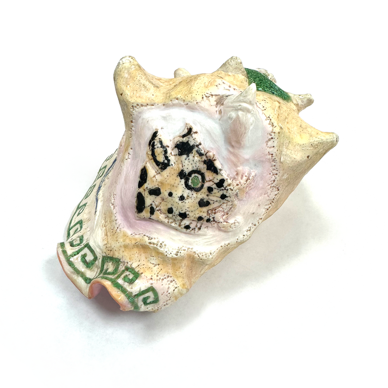 Atecocolli | Caracol | Conch shell - carved with inlay