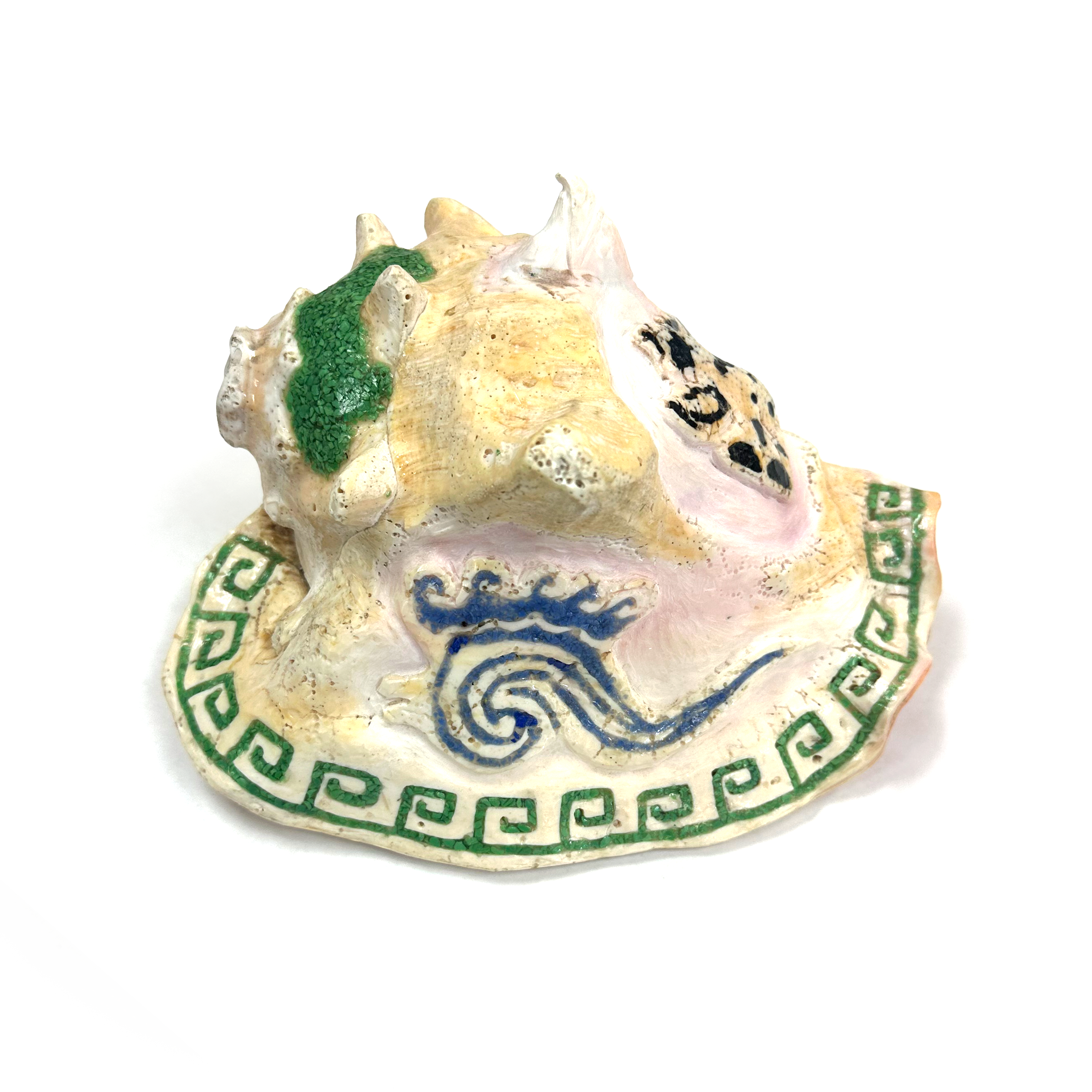Atecocolli | Caracol | Conch shell - carved with inlay