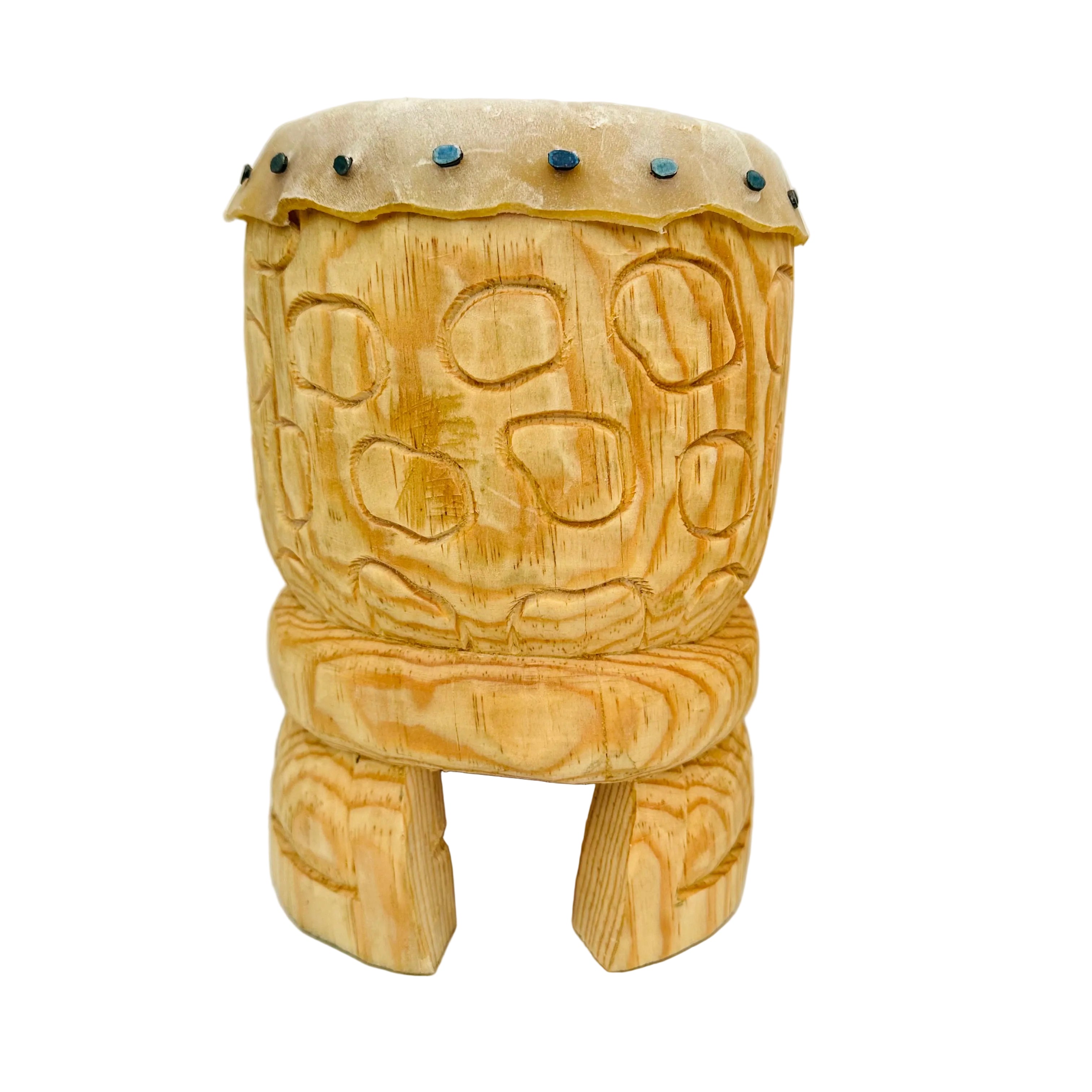 Drum (Huehuetl) - 10” tall Guerrero Jaguar