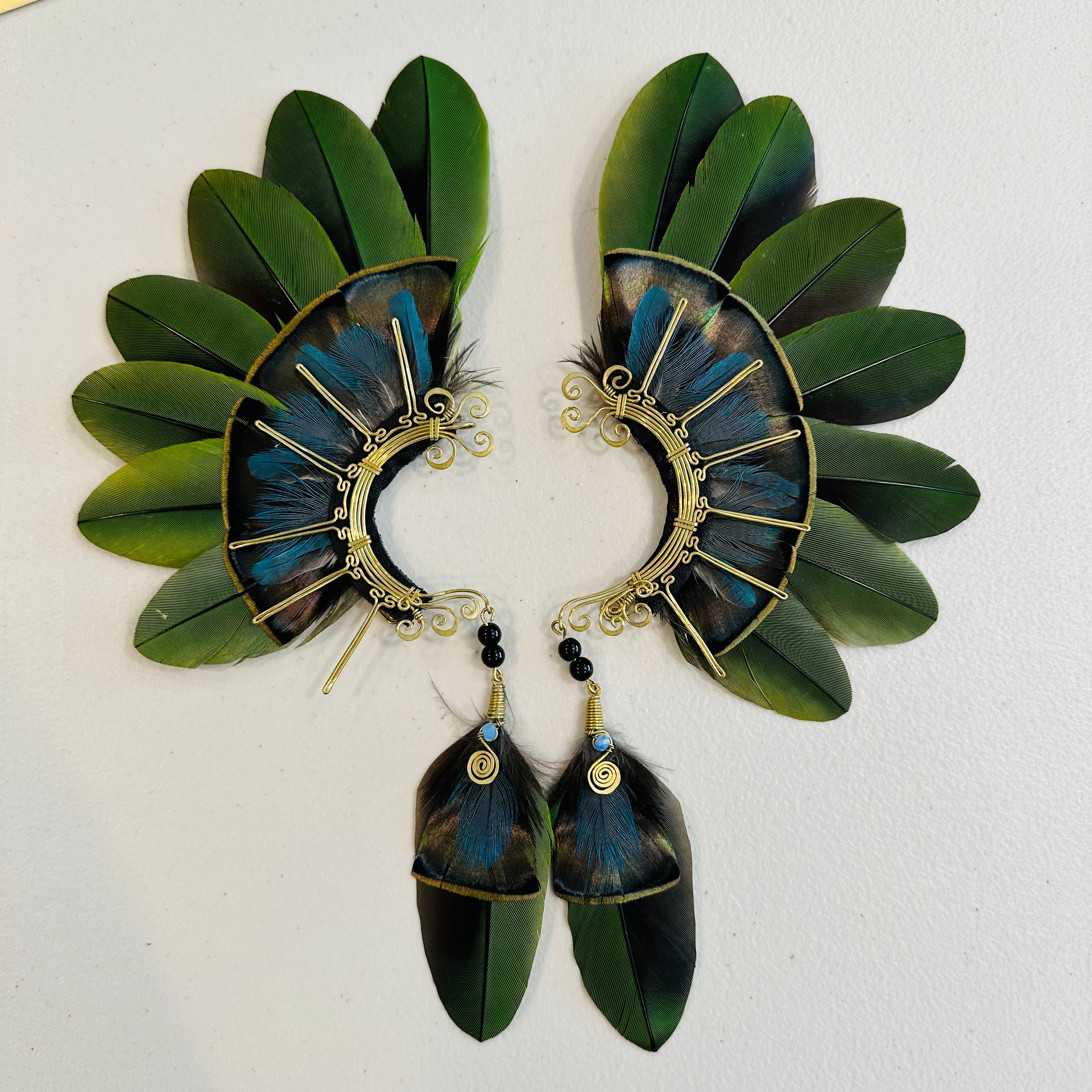 Feather wing cuff Earrings 925