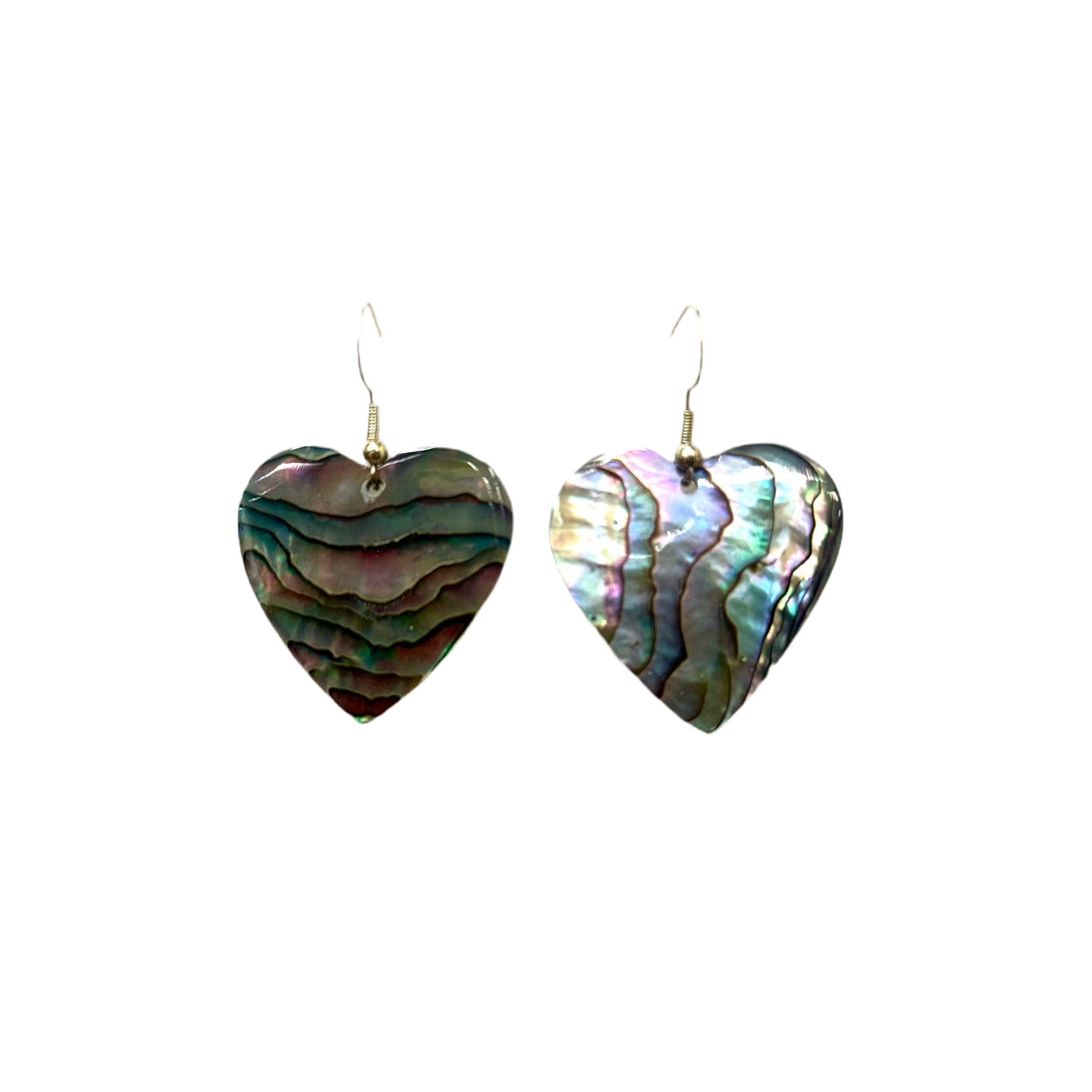 Shell Earrings - Abalone - Heart - 3 cm