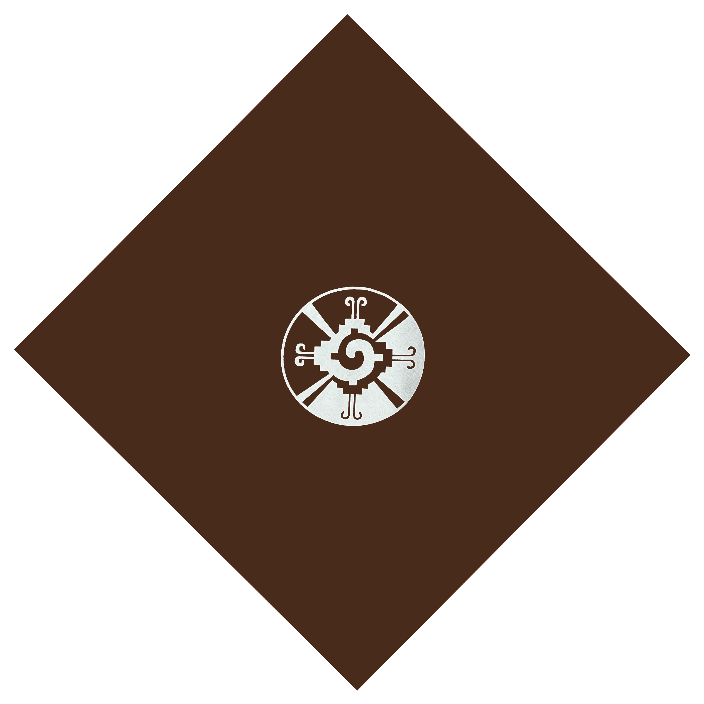 Bandana - Hunab Ku -22" x 22" Brown