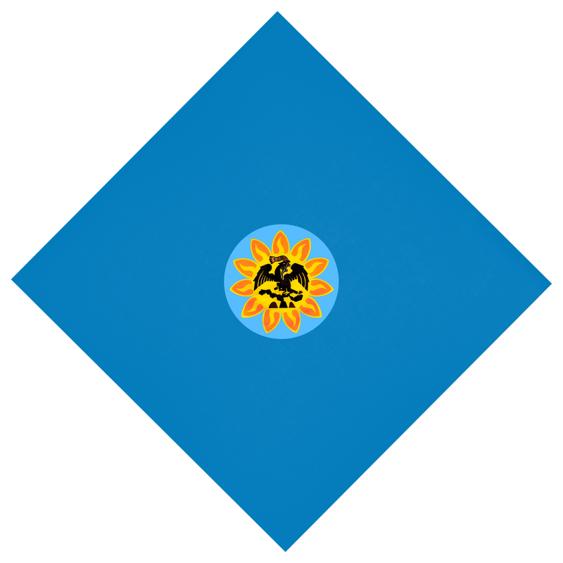 Bandana - Mexica Flag - Blue (Full color)22" X 22"