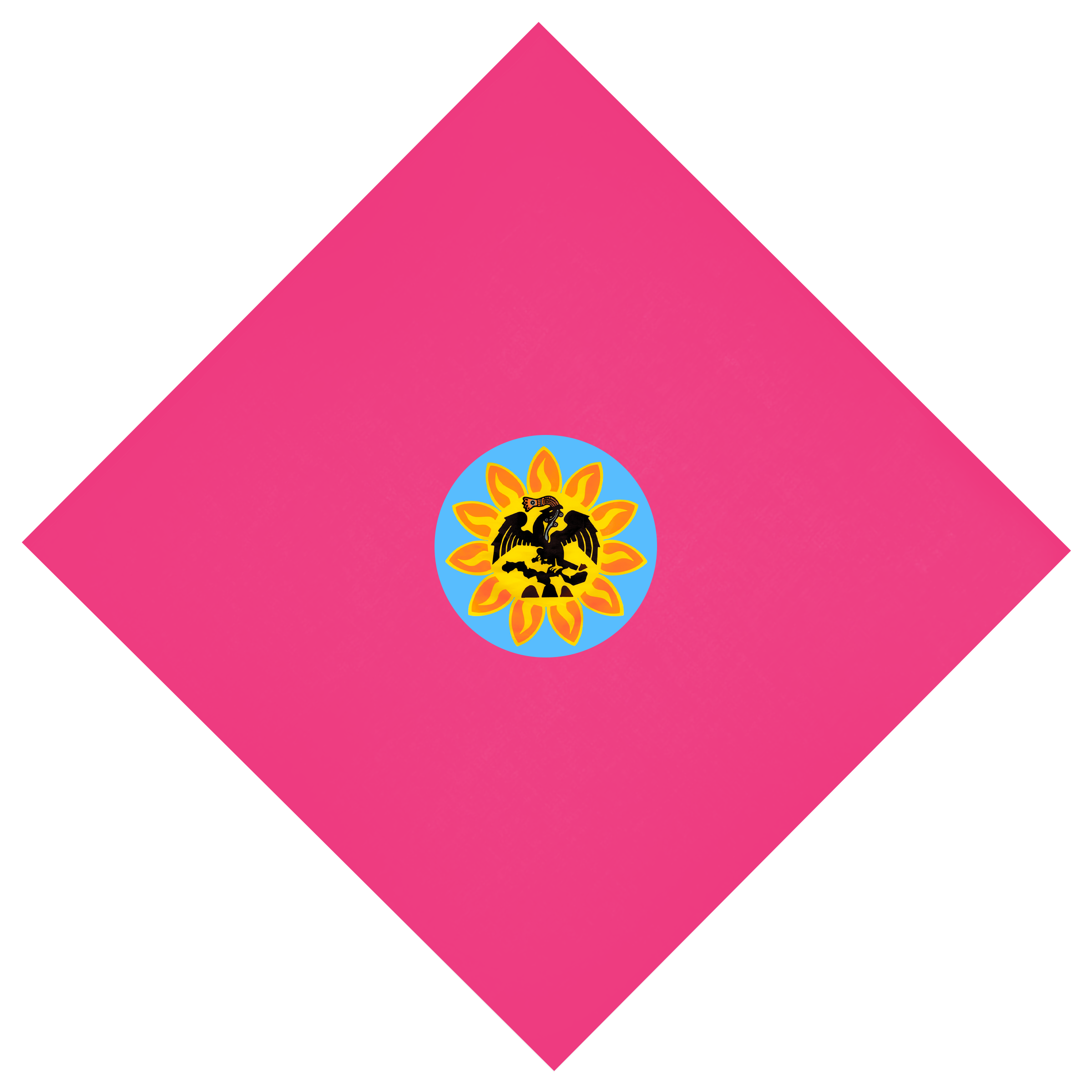 Bandana - Mexica Flag - Pink (Full color)22" X 22"