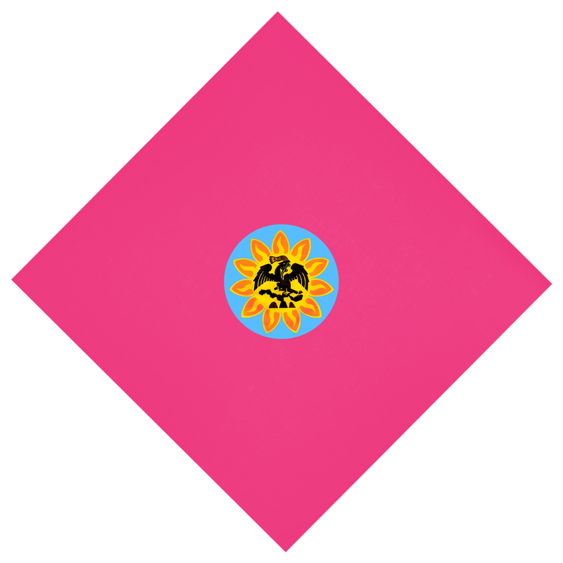 Bandana - Mexica Flag - Pink (Full color)22" X 22"