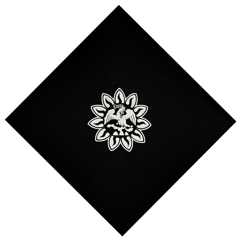 Bandana - Mexica Flag - Black 22" X 22"