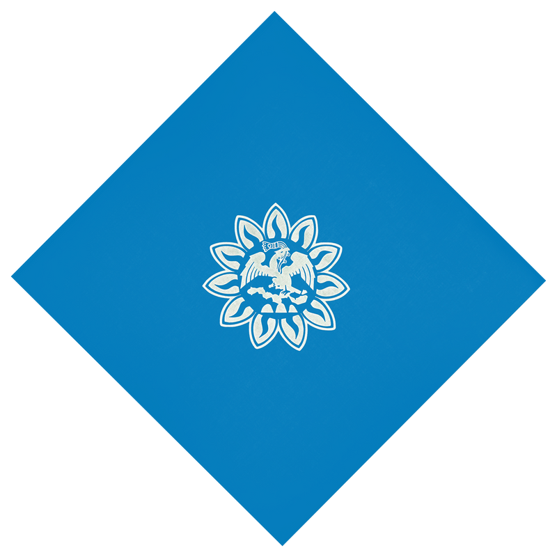 Bandana - Mexica Flag - Blue 22" X 22"
