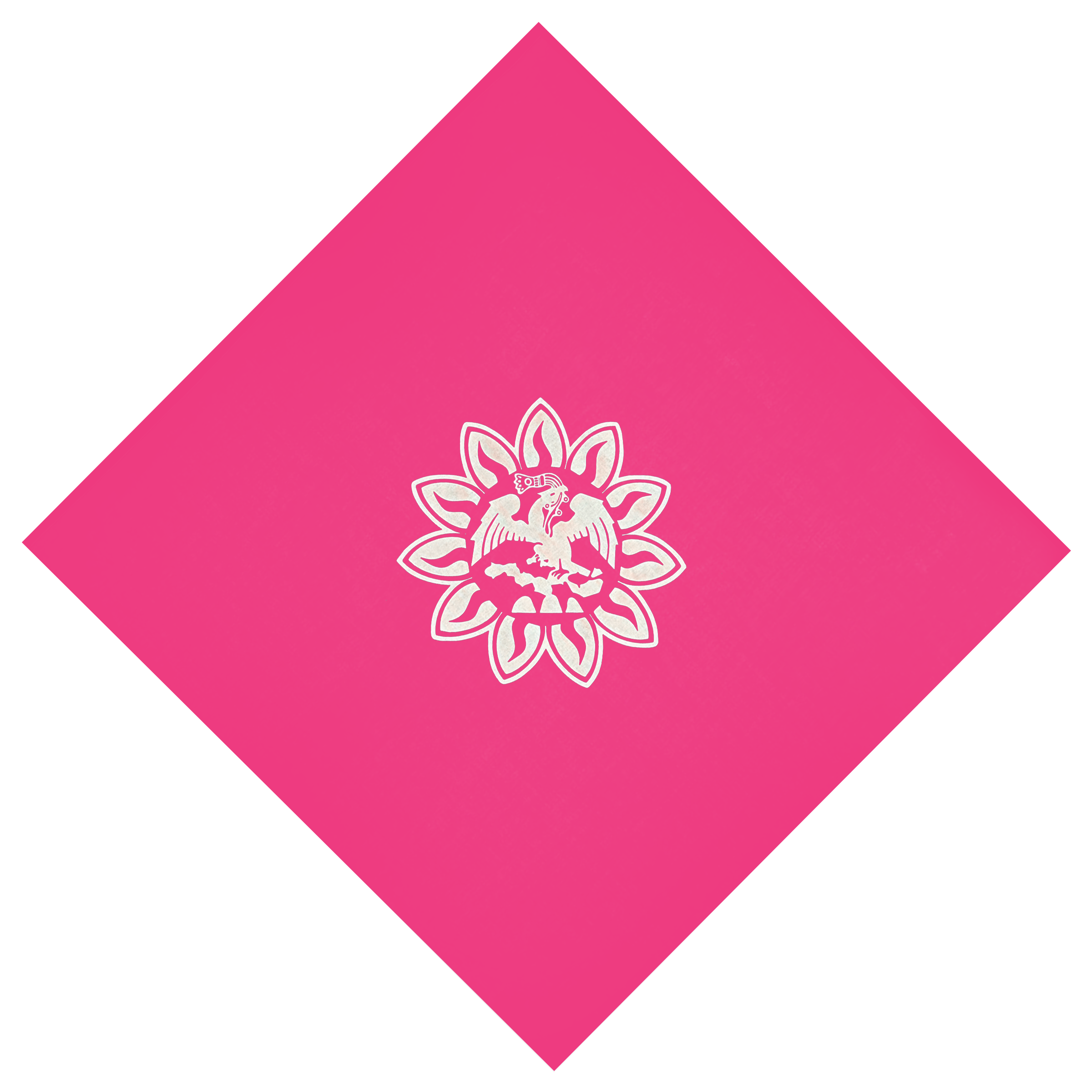 Bandana - Mexica Flag - Pink 22" X 22"