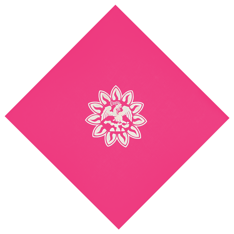 Bandana - Mexica Flag - Pink 22" X 22"