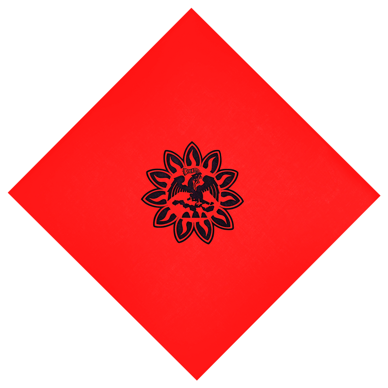 Bandana - Mexica Flag - Red 22" X 22"