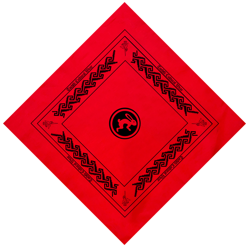 Bandana - 4 directions, red 22" x 22"