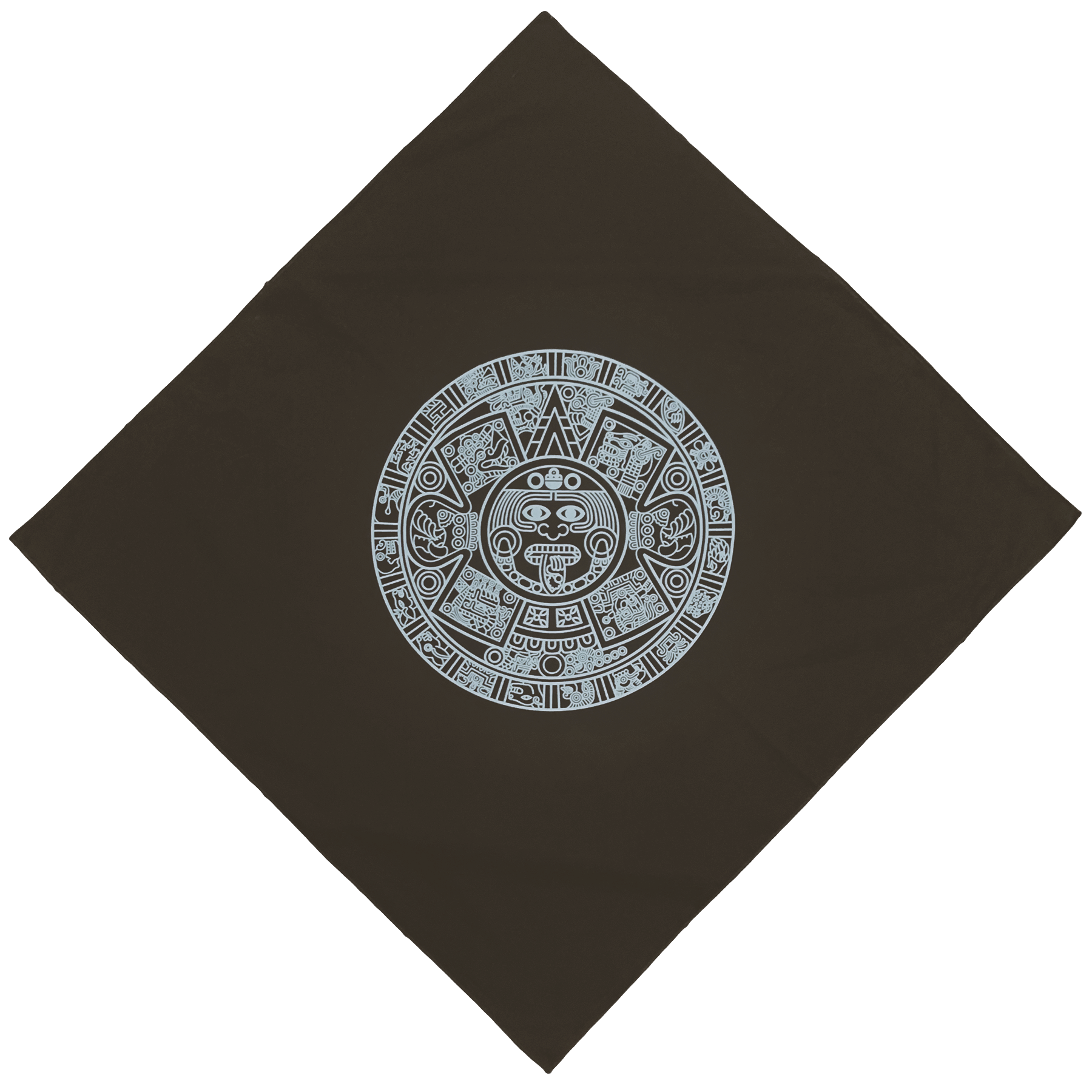 Bandana - Aztec Calendar - brown 27” x 27”