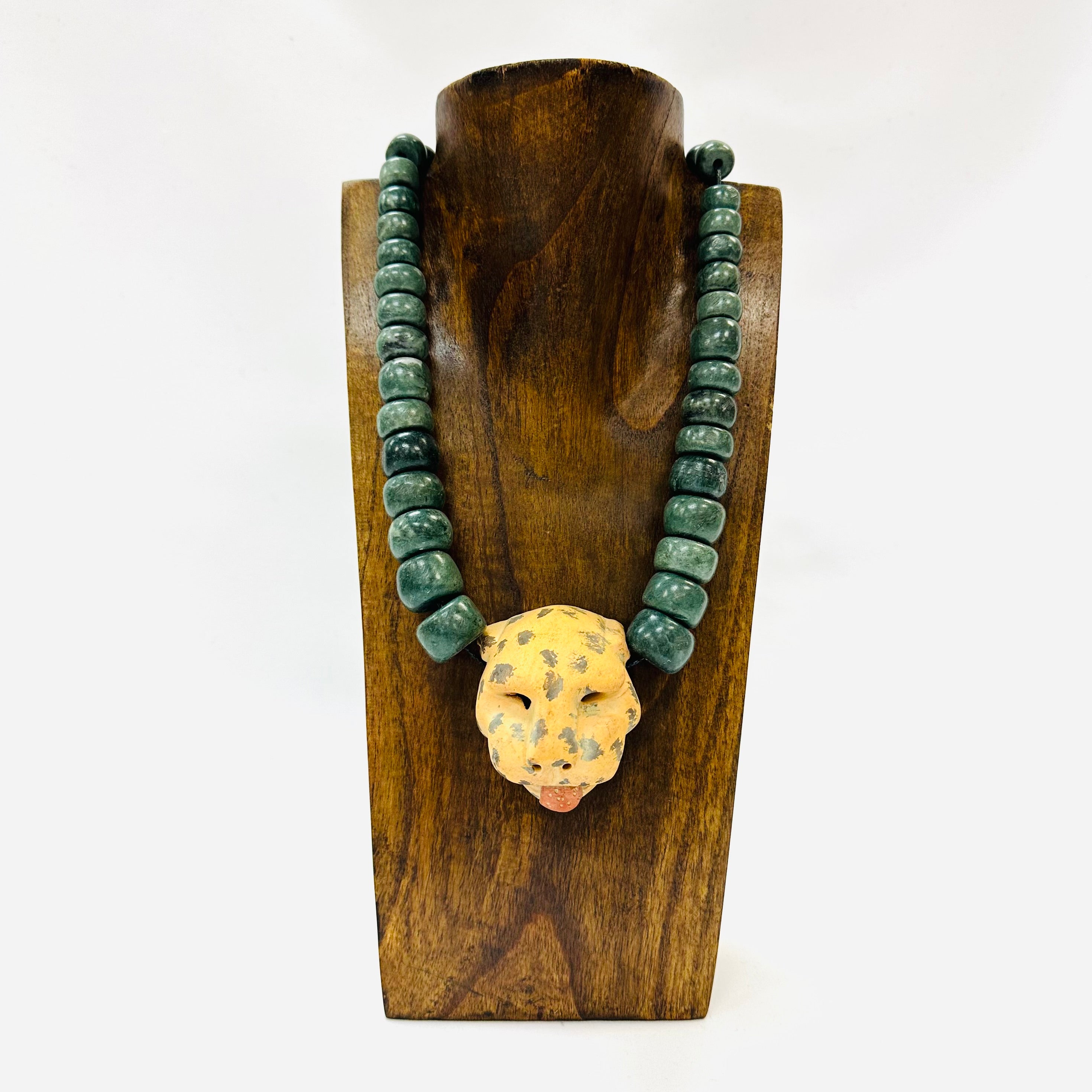 Necklace - Guatamala Jade and Jaguar Pendant