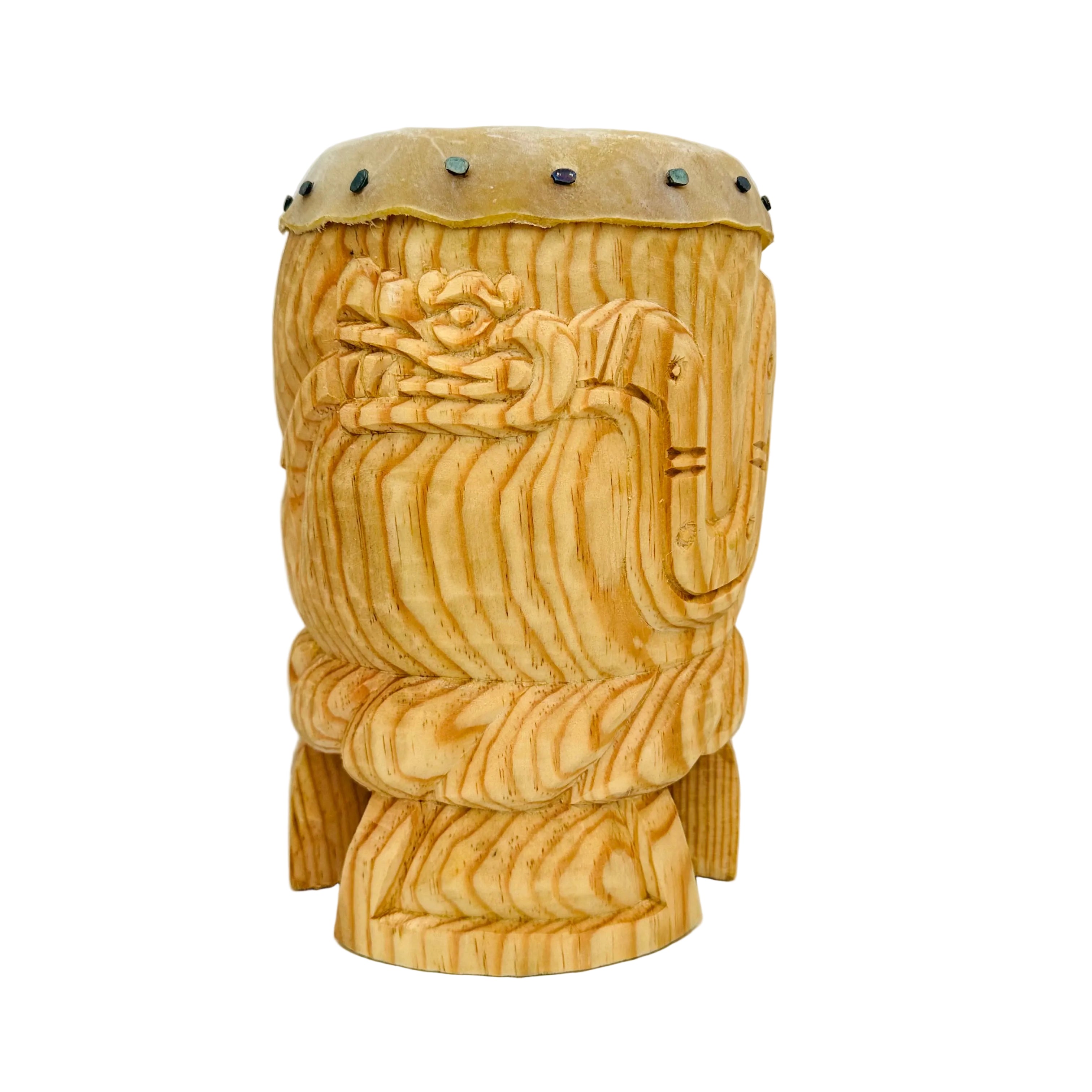 Drum (Huehuetl) - 10” tall Coatl