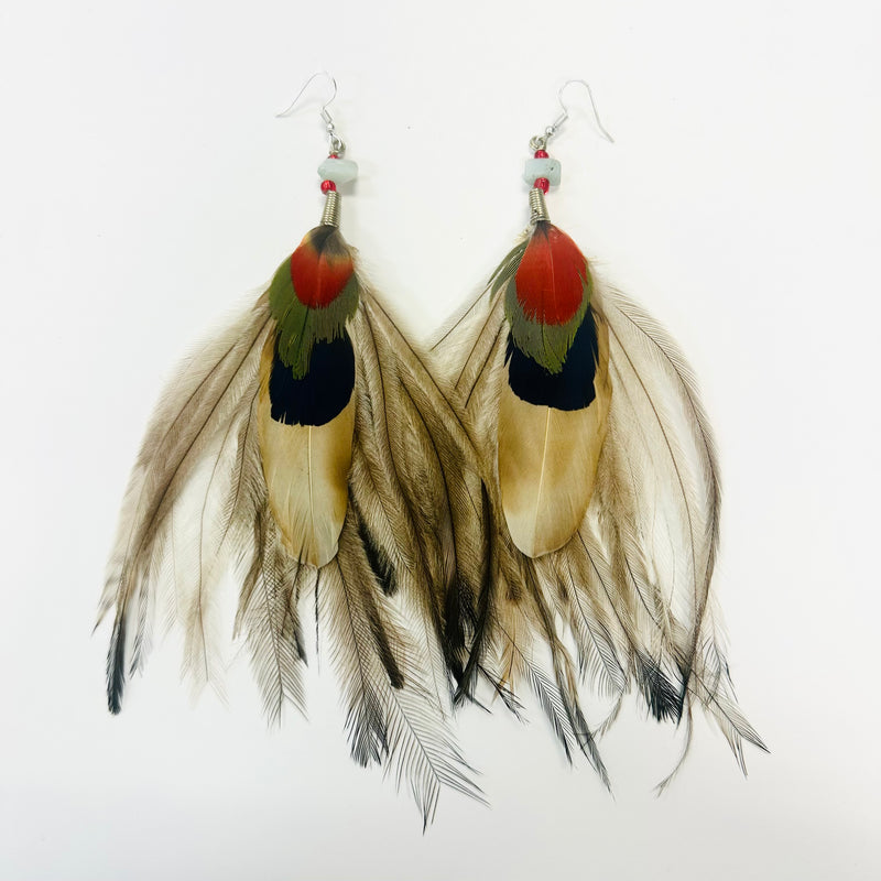 Feather Earrings - Long - 1