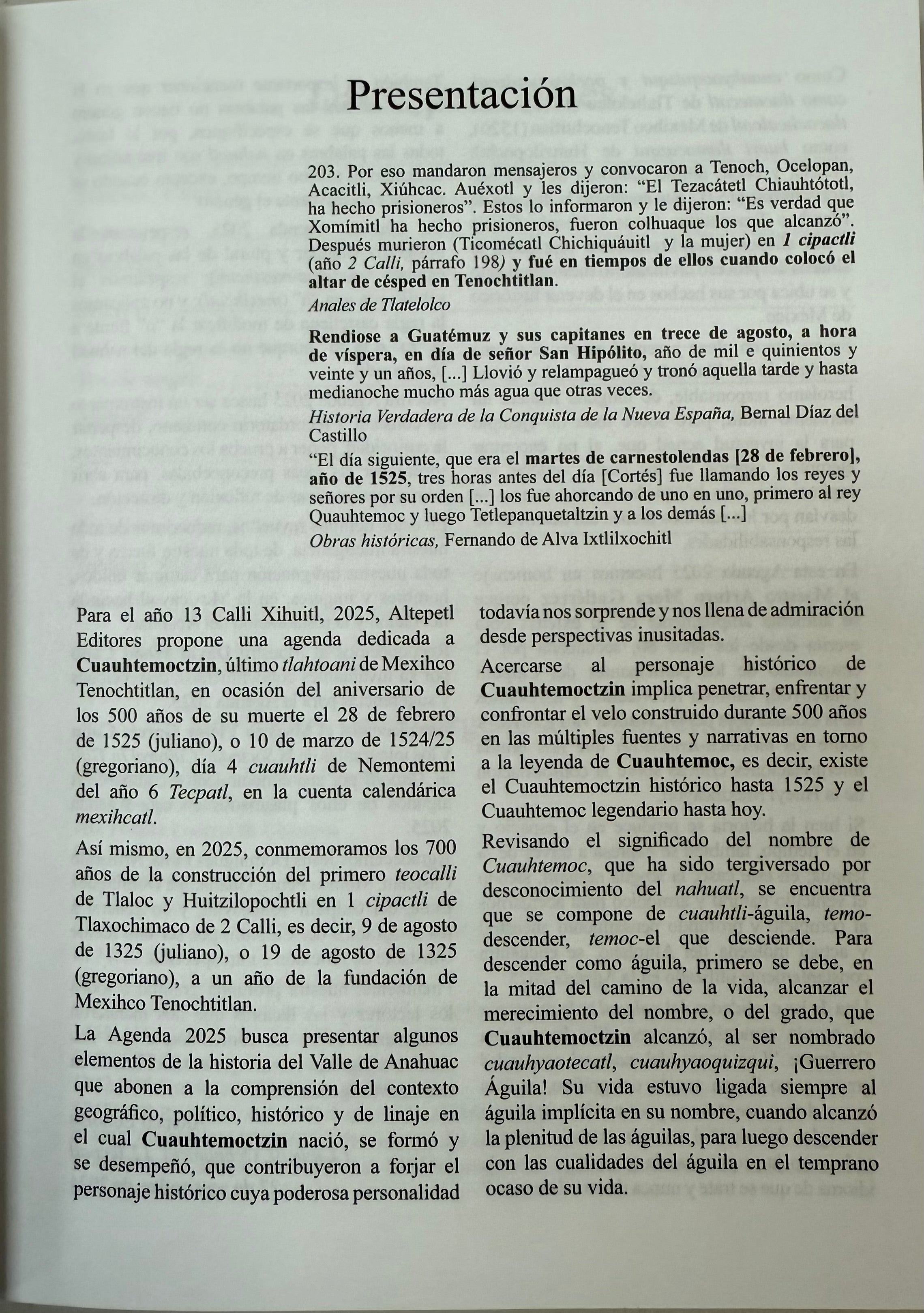 Book - Tonalamatl (Agenda) 2025