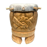 Drum (Huehuetl) - 10” tall Ollin Quiahuitl (movement and rain)