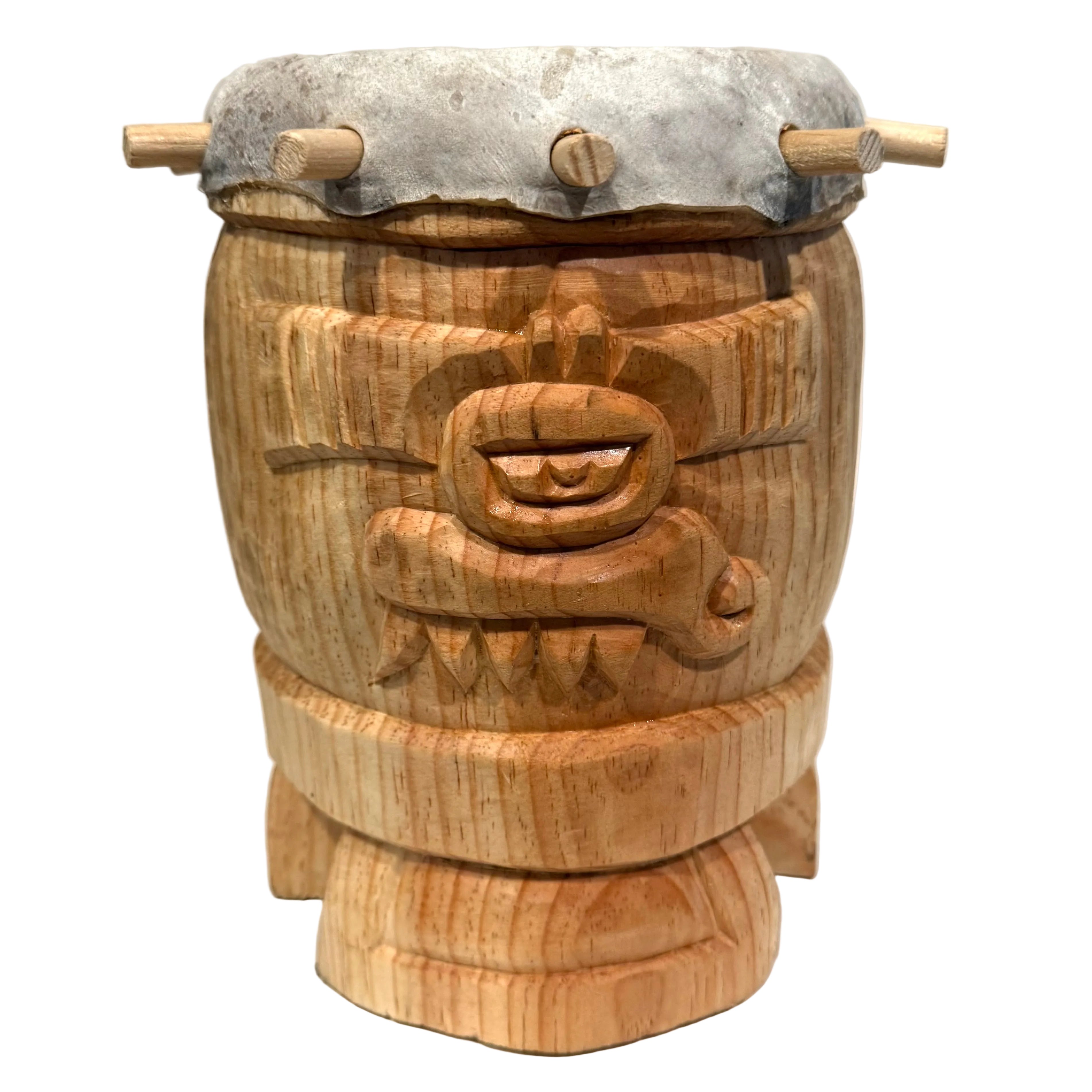 Drum (Huehuetl) - 10” tall Ollin Quiahuitl (movement and rain)