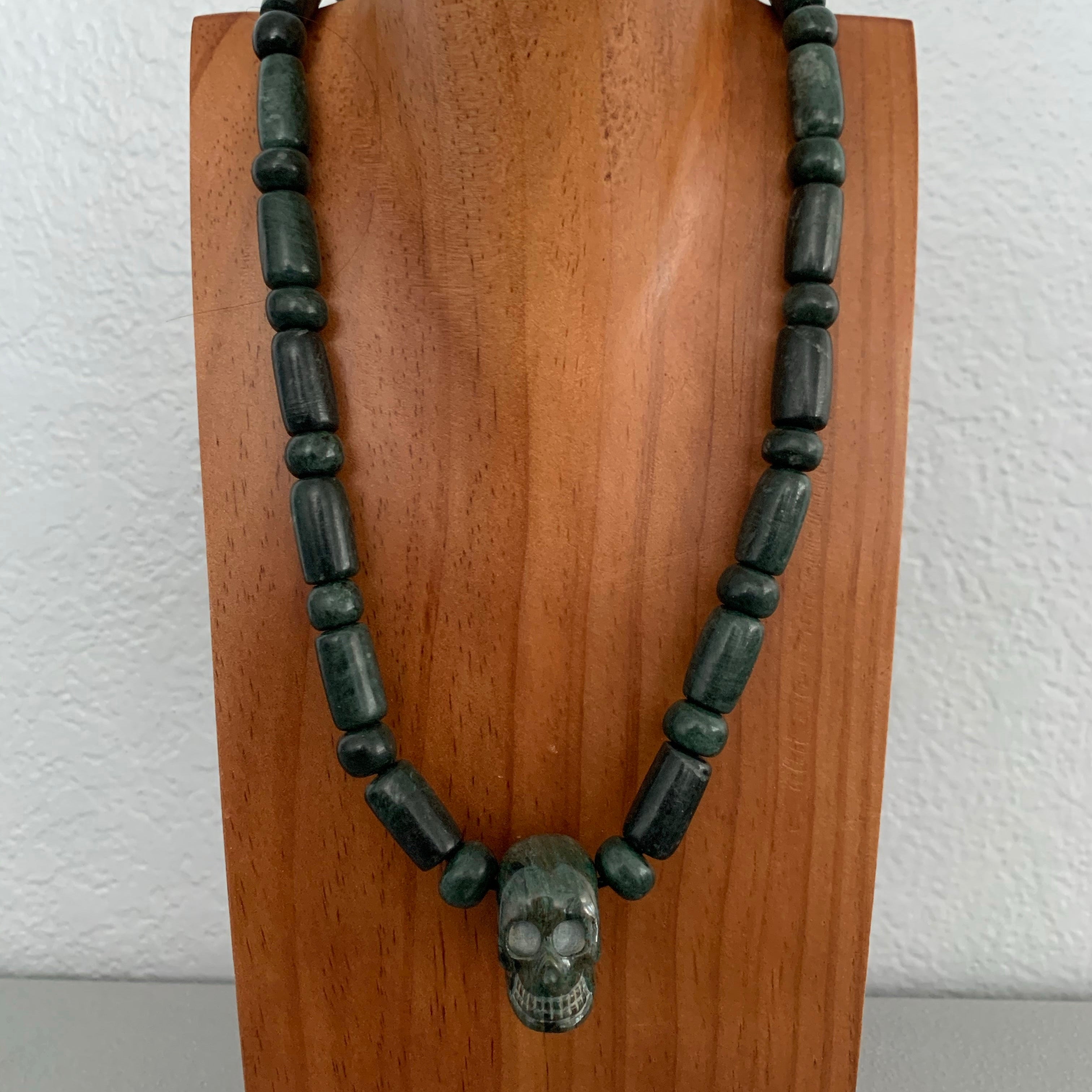 Necklace - Guatamala Jade and Skull pendent
