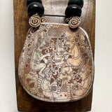 Necklace - Guatamala Jade with Hand Carved Bone Popol Vuh 4
