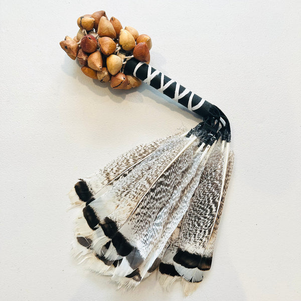 Dance - Sonaja (Rattle) - W/ feathers (White) 6