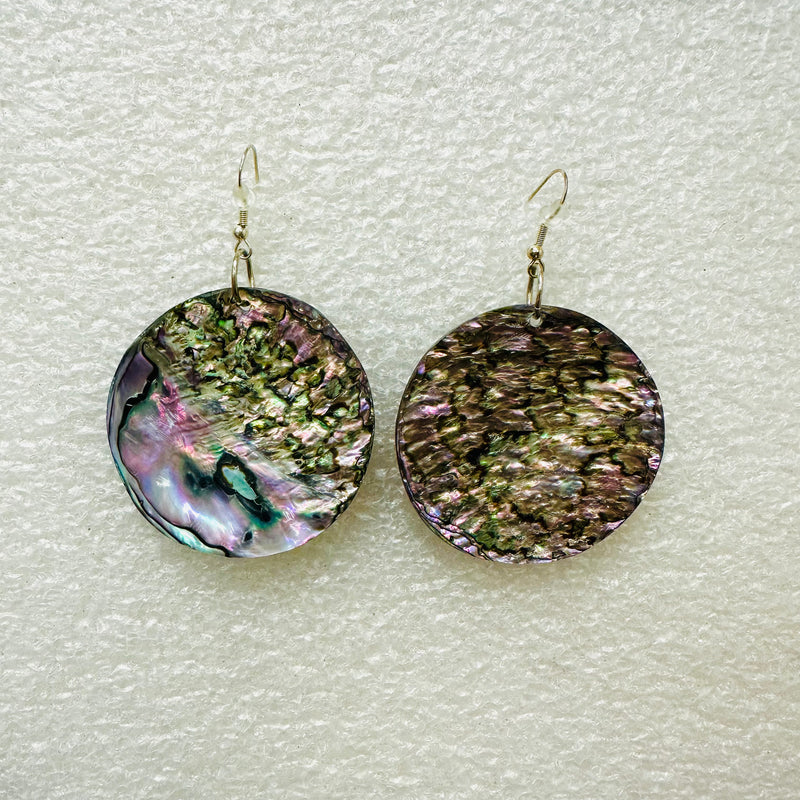 Shell Earrings - Abalone - 5cm - Circle