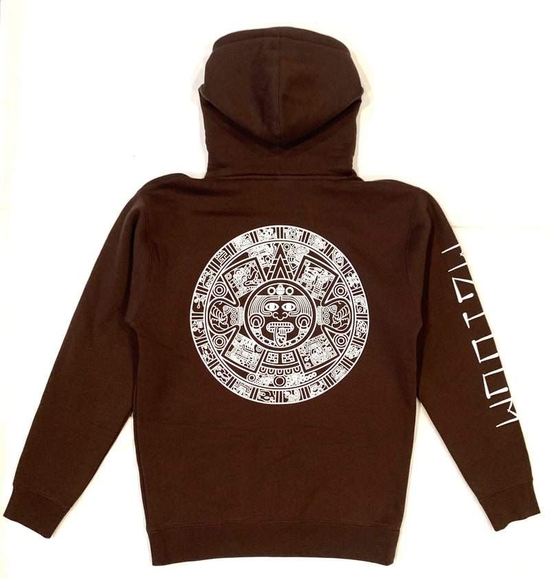 Hoodie - Aztec Calendar - Brown