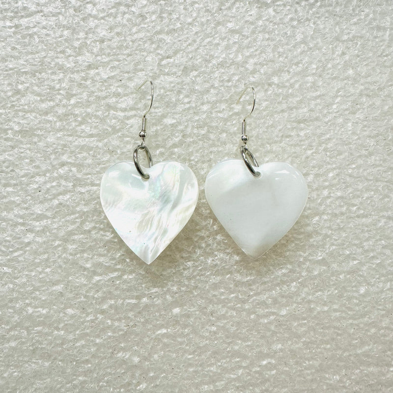 Shell Earrings - Mother of Pearl  - 3 cm - Heart