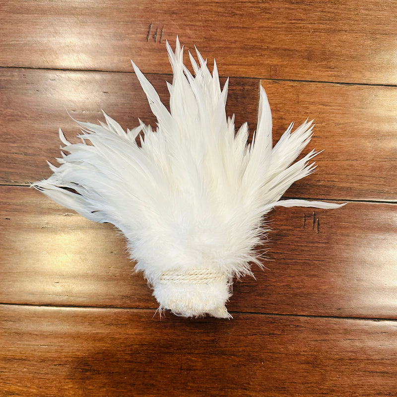 White Rooster hakle feathers