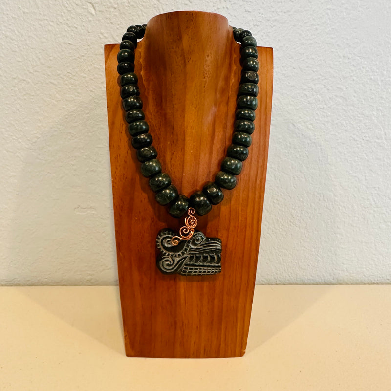 Necklace - Guatamala Jade Quetzalcoatl pendent 10