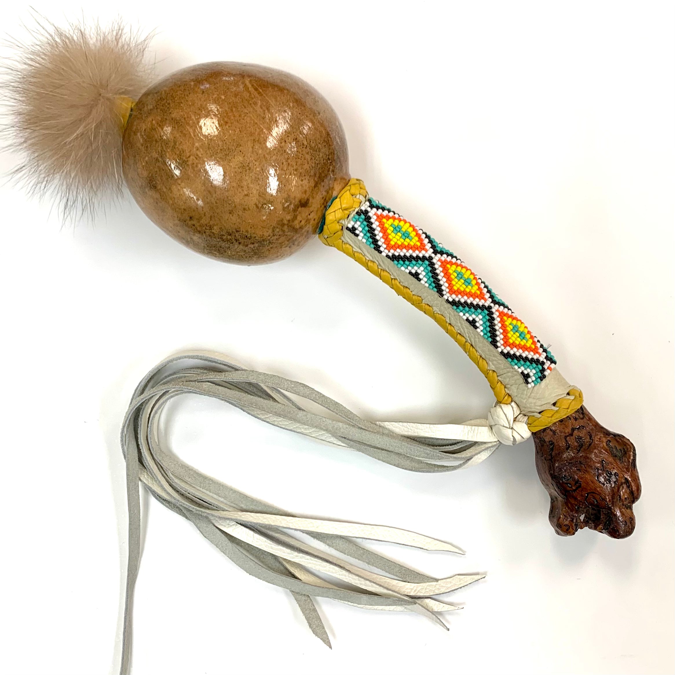 Aztec Dance Gourd Rattle 47 – Tochtli Cultural Wear