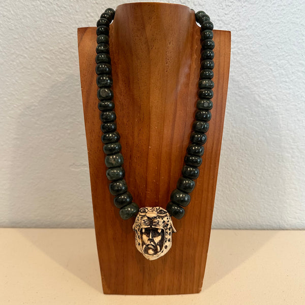 Necklace - Guatamala Jade and Jaguar Pendant