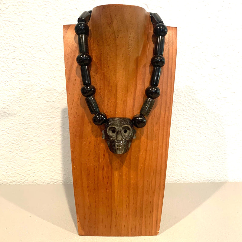 Necklace - Obsidian Skull