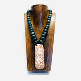 Necklace - Guatamala Jade with Hand Carved Bone Popol Vuh 1