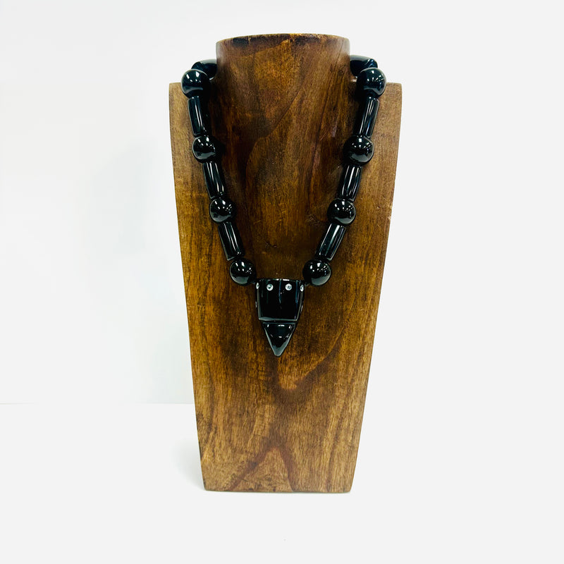 Necklace - Obsidian Eagle