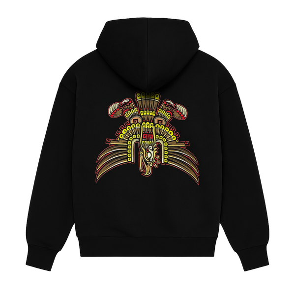 Hoodie full zip - Cuauhtemoc - Black
