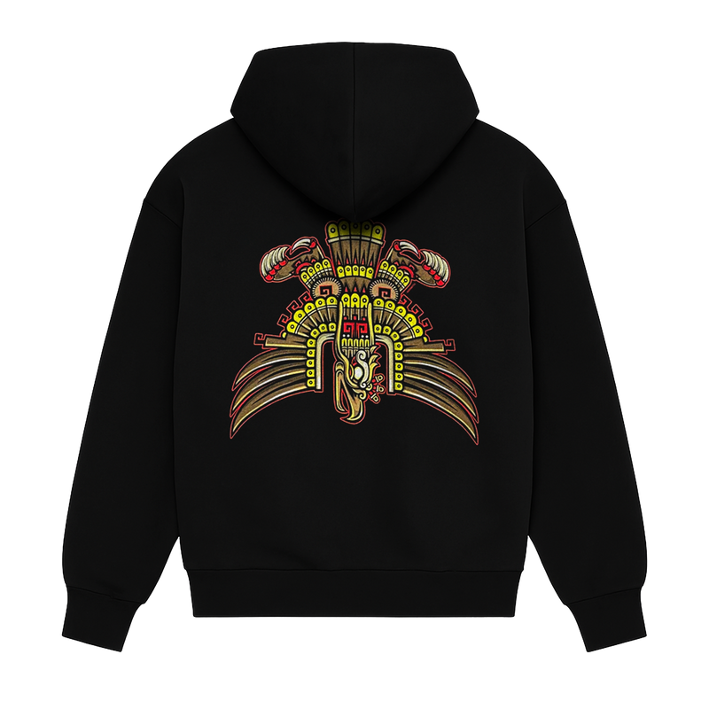 Hoodie full zip - Cuauhtemoc - Black