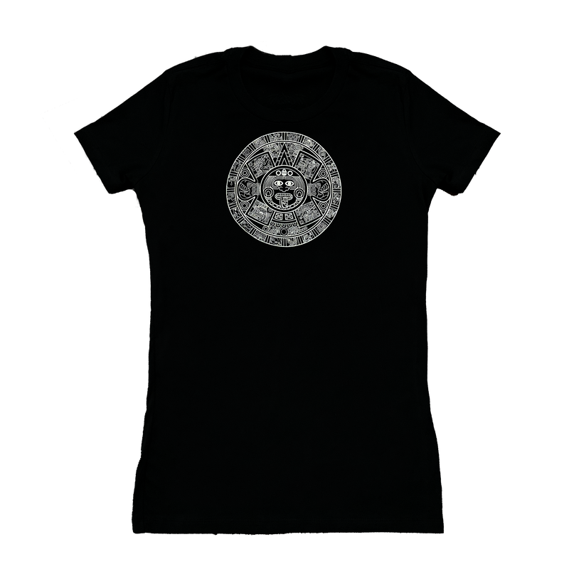 Ladies Top - Aztec Calendar - Black