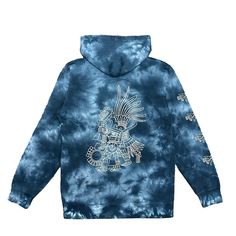 Hoodie - Huitzilopochtli Navy tie dye