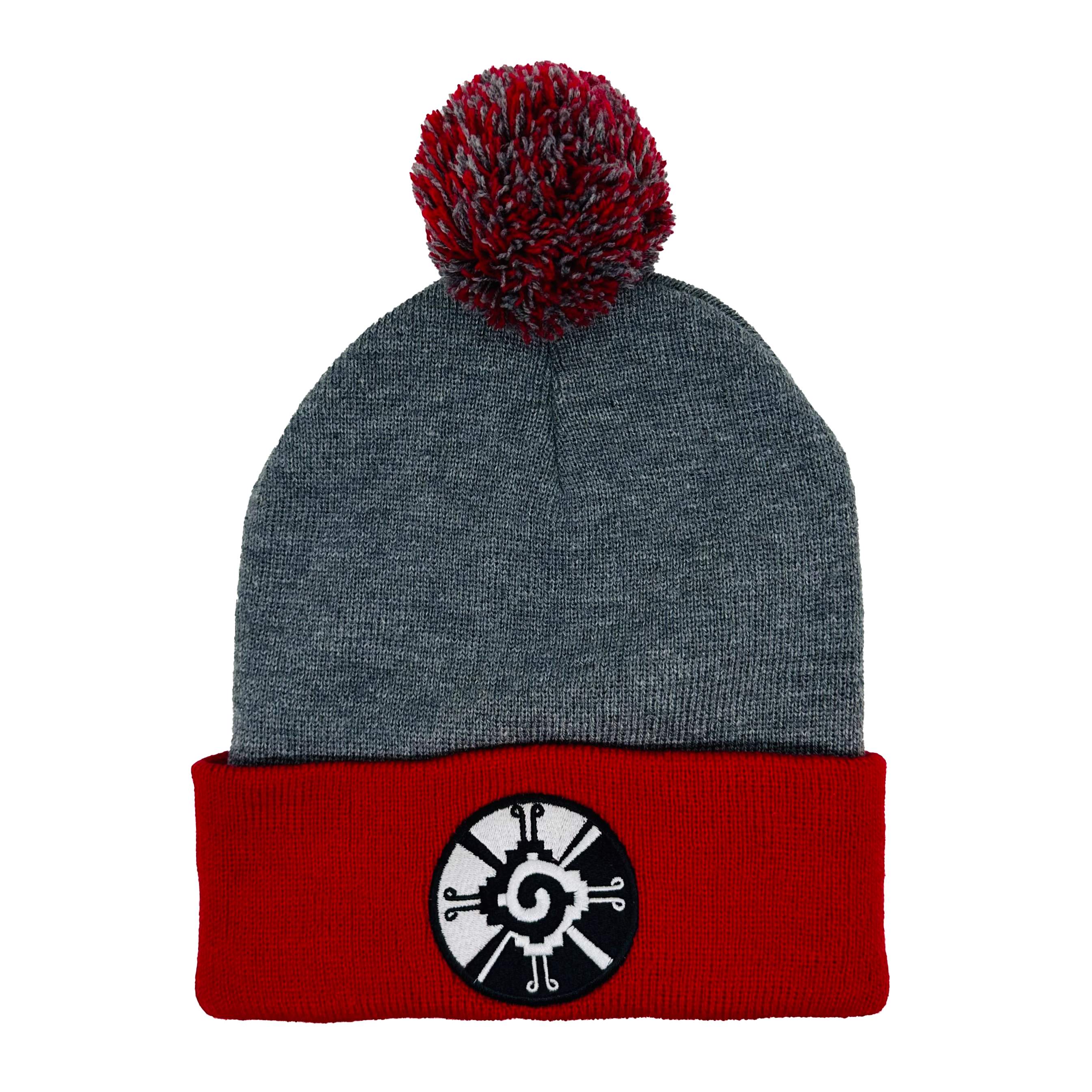 Beanie - Hunab Ku Grey and Red