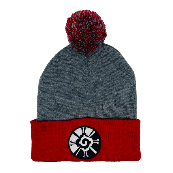 Beanie - Hunab Ku Grey and Red