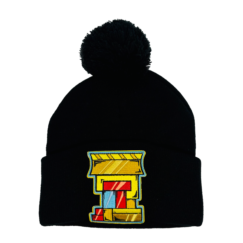 Beanie - Calli 9 patched, Pom Pom