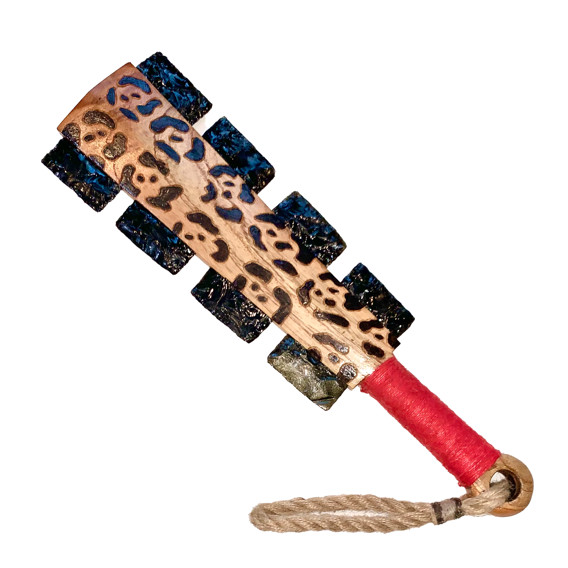 Macuahuitl (Aztec Club) - Spots & Feathers - 17"