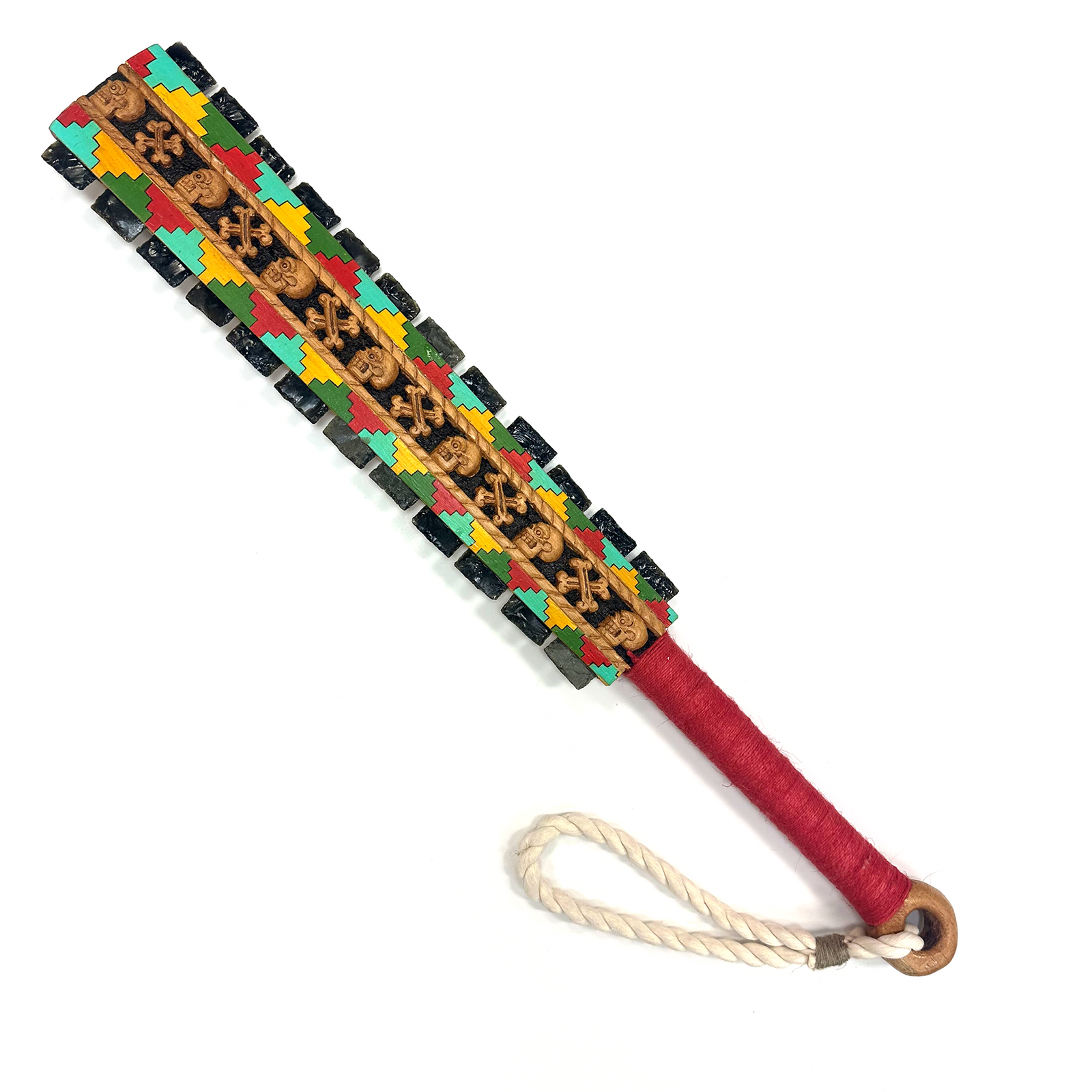 Macuahuitl (Aztec Club) 27” Skull & Cross Bones – Tochtli Cultural