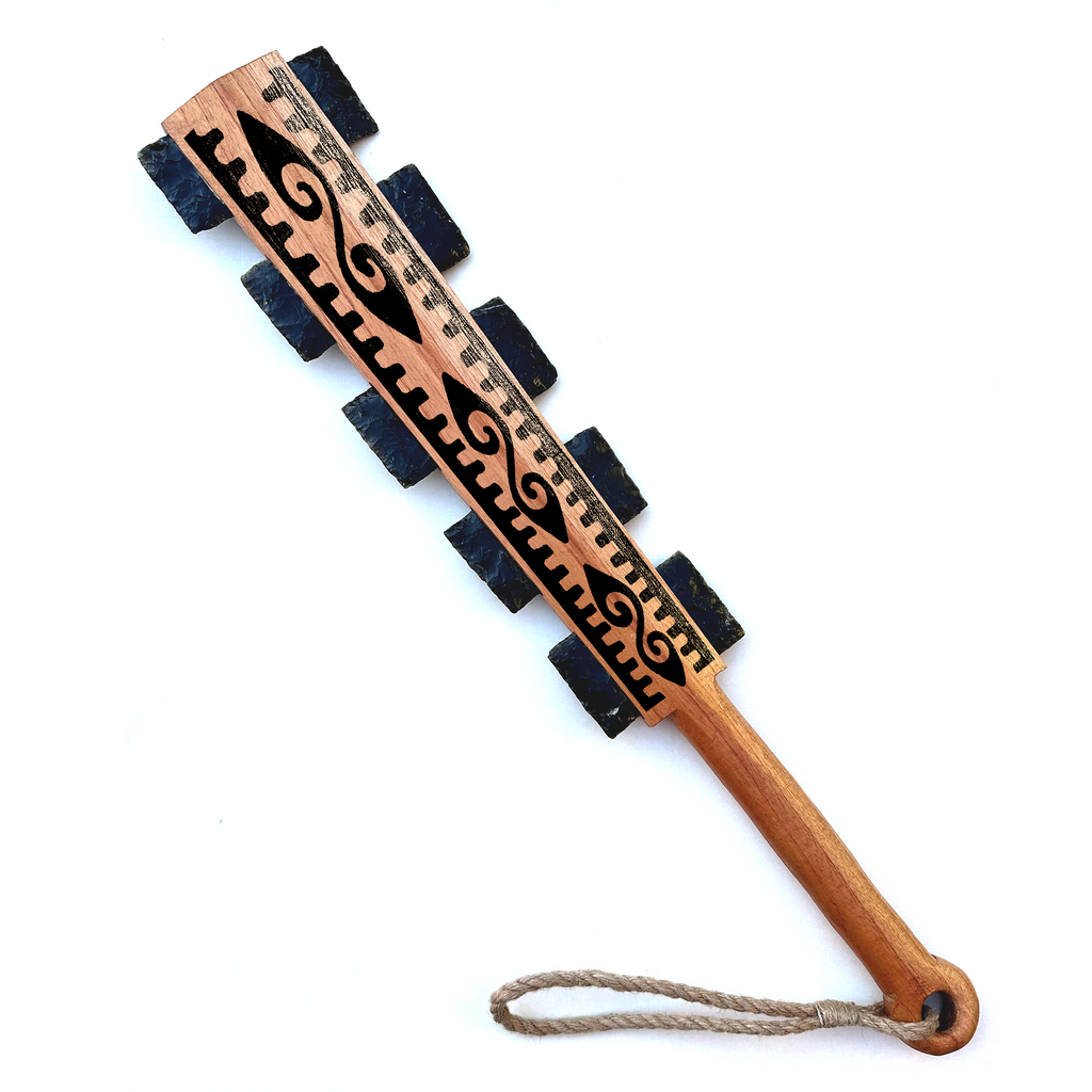 Macuahuitl (Aztec Club) - Grecas 2 - 27” – Tochtli Cultural Wear