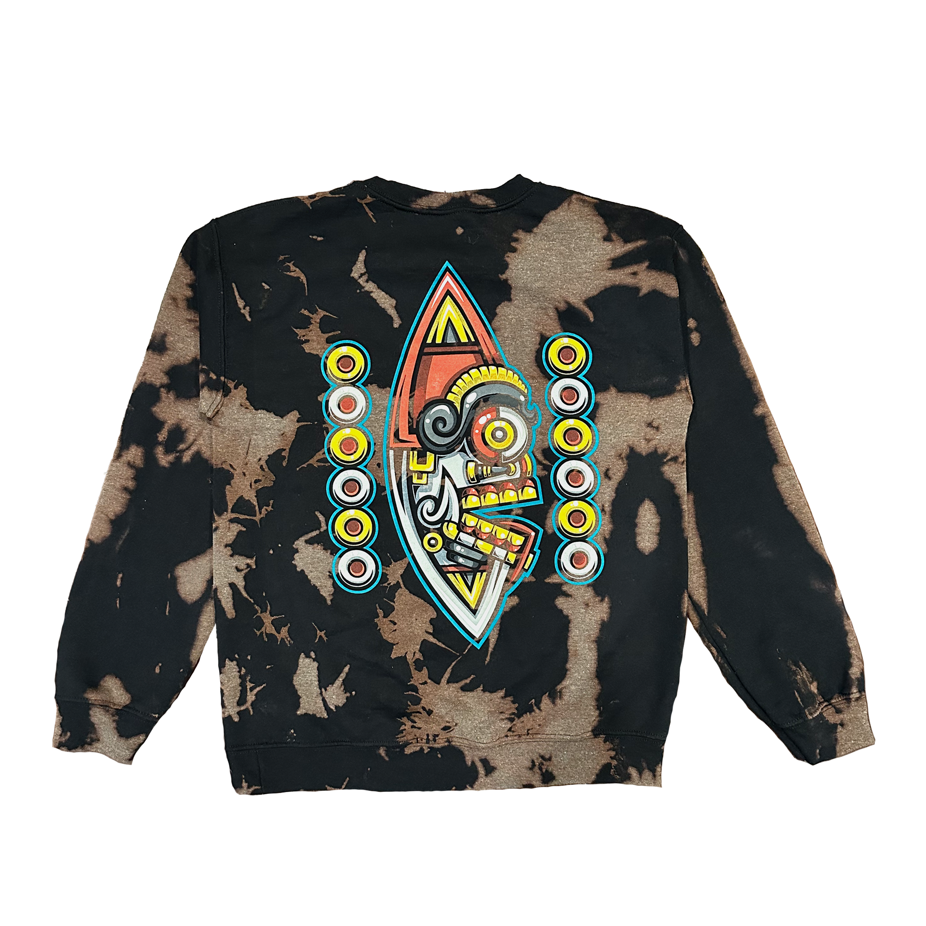 Crewneck - Mexica New Year 12 Tecpatl - Brown Tye Dye