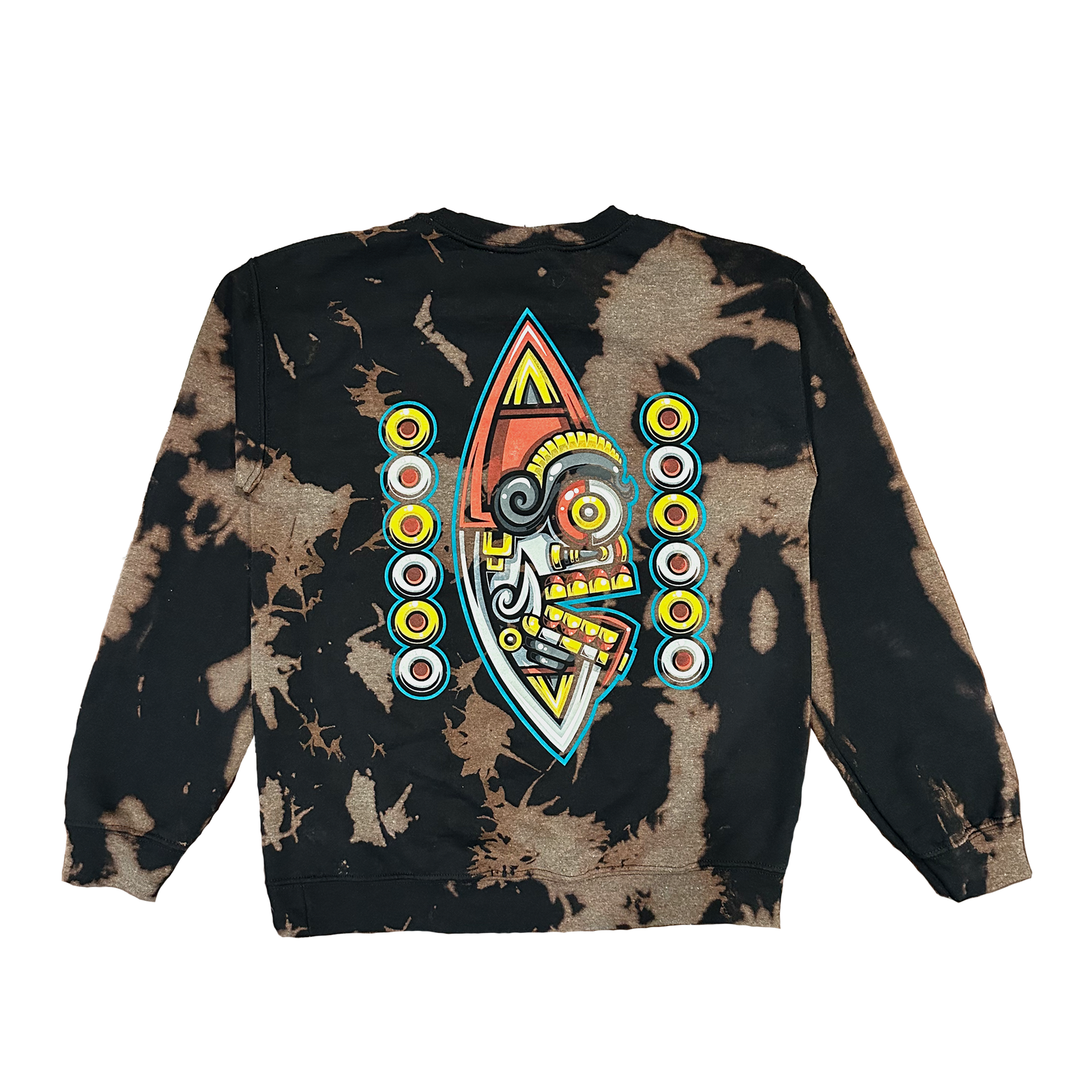 Crewneck - Mexica New Year 12 Tecpatl - Brown Tye Dye – Tochtli