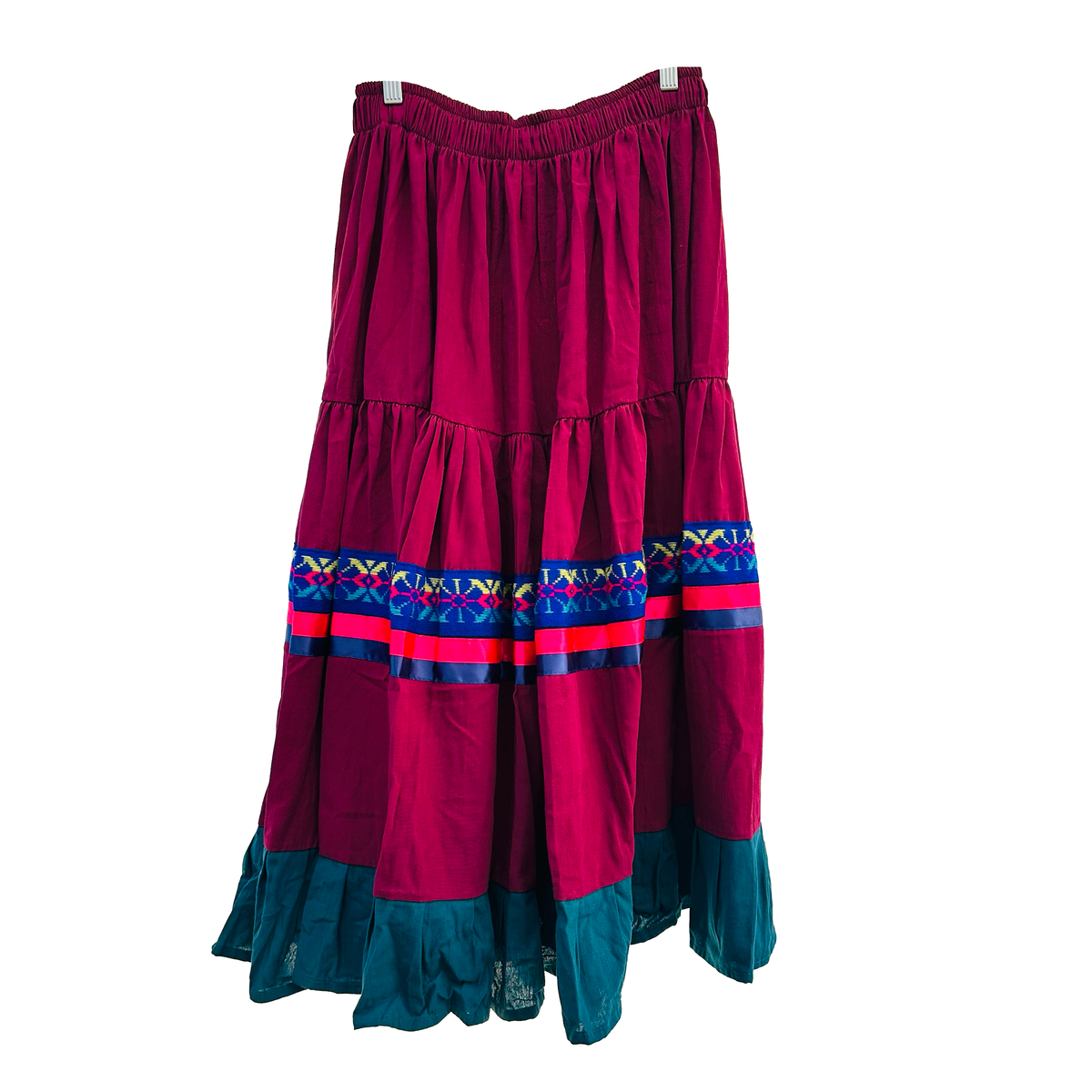 Dance Skirt - Maroon & Turquoise