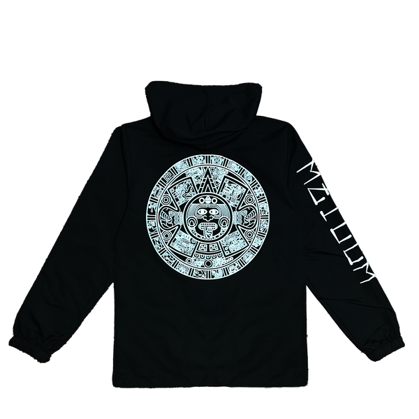 Windbreaker - Aztec Calendar - black - button up